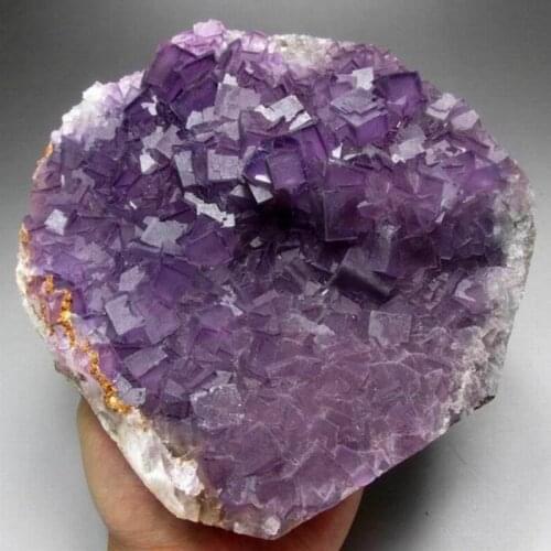 2773g Purple Fluorite Cluster on Matrix - crystals and stones healing Mineral specimen Home Decor feng shui decoration