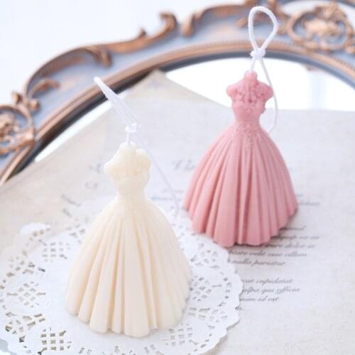3D Wedding Dress Silicone Mold for Candle Making DIY Wedding Dress Skirt Wedding Decoration Epoxy mold