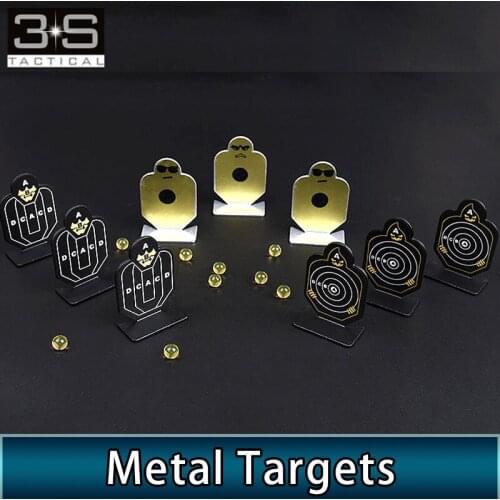 6PCS Tactical Warriors Of Fortitude Shooting Metal Target Set Shooting Yellow Black Practice Target Paintball Accessories