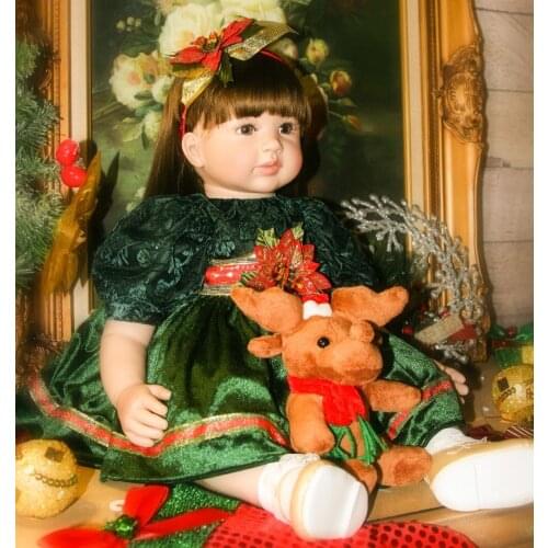 60cm Silicone vinyl reborn baby doll toy princess toddler girl babies dolls lifelike child birthday gift kid lovely doll present