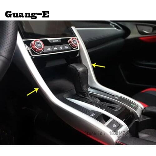 Car Sticker Styling Interior Middle Front Shift Stall Paddle Cup Lamp Trim Hoods 2pcs For Honda Civic 10th Sedan 2016 2017 2018