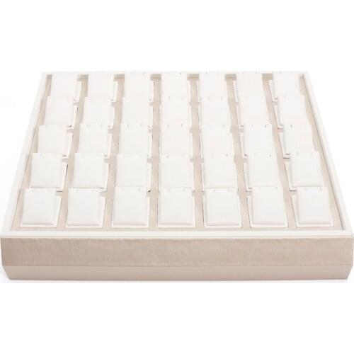 White Pendent Display Packaging Trays 35-digits Magnet Wire Drawing Jewellery Ring Earring Storage Box For Jewelry Organizers