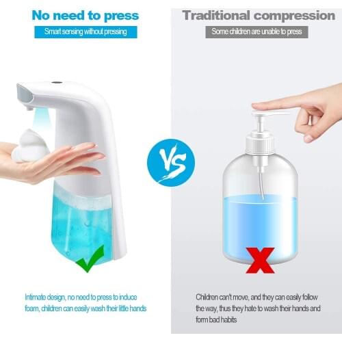 Touchless Bathroom Automatic Foam Soap Dispenser Rechargeable Refillable Intelligent Touch Free Liquid Hand Dish Wash Pump