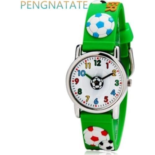 WILLIS Quartz Children Watch Diversity Cartoon SOCCER 3D waterproof Watches Bright Color Stylish Analog jelly Watches PENGNATATE