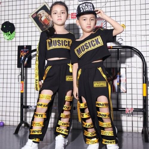Children Unisex Stage Performance Clothing Jazz Dance Fashion 2 Pc Sets Long Sleeve Long Pants Costumes Hip Hop Dancing Clothes