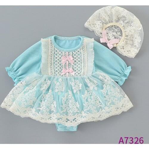 Newborn Baby Girls Sweet Style Lace Romper With Hat