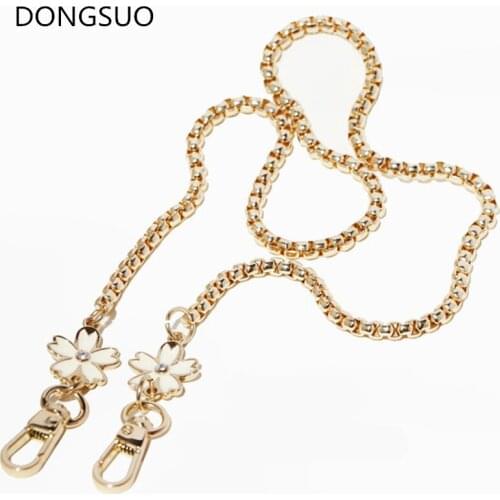 Designer flower chain strap gold metal chain for handbag bag purse parts replacement Accessories Hardware high quality