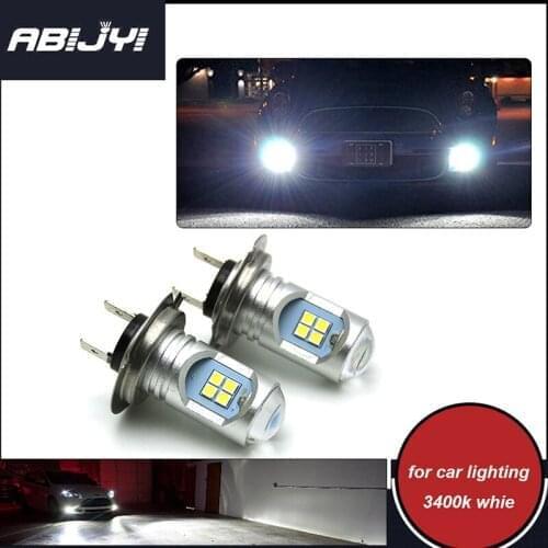 For VW Golf 5 6 7 Jetta CC Tiguan Passat b6 b7 2PCS H7 IP65 Fog Light LED Bulbs White 6000K Headlight Bulb 2400LM LED Canbus