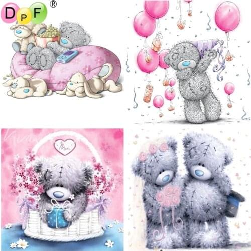 DPF DIY 5D full Round Diamond Painting Magic Cube Cross Stitch cartoon teddy bears Diamond Embroidery Mosaic Home Decor Crafts