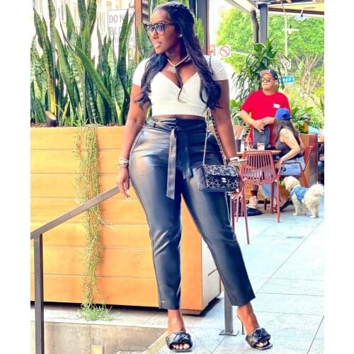 Женские кожаные брюки FELYNG China At AliExpress