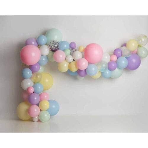 Girl First Birthday Photography Background Princess Baby Studio Home Cake Smash Portrait Backdrop Colorful Cute Balloons Banner