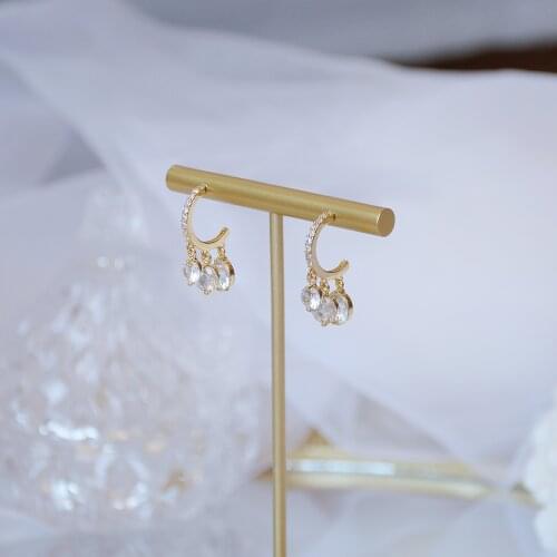 Ins New 14k Gold Micro Inlaid Super Flash Zircon Water Drop Tassel Design Temperament Earrings Ladies Party Jewelry Gift Pendant