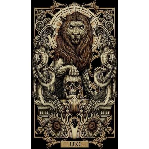 JMINE Div 5D Leo Lion Skull Full Diamond Painting cross stitch kits art High Quality Animal 3D paint by diamonds