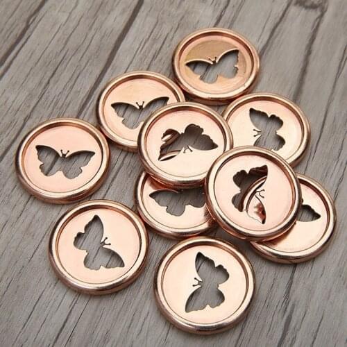 Creative 28MM Butterfly Pattern Alloy Notebook Mushroom Hole Button Loose-Leaf Coil 360 Degree Flip Disc Buckle DIY Ring Binder