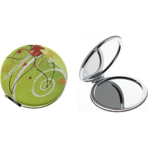 7cm Round Double Side Cheap Portable Folding Compact Pocket Hand Vanity Makeup Cosmetic Mirror For Women Girl Child Kid Gift