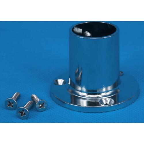LETAOSK Zinc Alloy Marine Boat Hand Rail 25mm Pipe Fitting 90 Degree 1'' Round Stanchion Base with 4 Mounting Screws