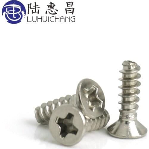 Luchang free shipping m3 Stainless Steel Philips Cross Pan Round Countersunk Flat Head Tail Self Tapping Screw KB Micro Screw