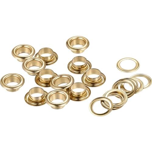 Uxcell Eyelets with Washers, 13 x 8 x 5mm Iron Hollow Rivets Grommets Black 200 Set