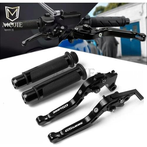 Motorcycle CNC Adjustable Folding Extenable Brake Clutch Levers Handlebar Hand Grips For Suzuki GS500E GS500 GS 500 E 1994-1998