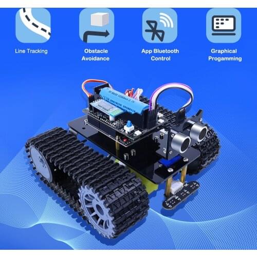 New HUAYUXIN Mini Tank Robot Smart Robot Car Kit for Arduino Uno R3 DIY Robot Education Programming Learning Kit with Tutorial