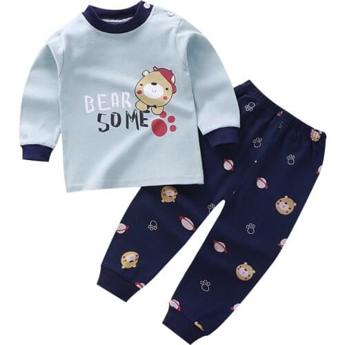 Boy Girls 1-6 Years Old pajamas Kids Boys pajamas Cartoon Underwears Long Sleeve Sets Homewear Suits Pants Sleepwear Clothes