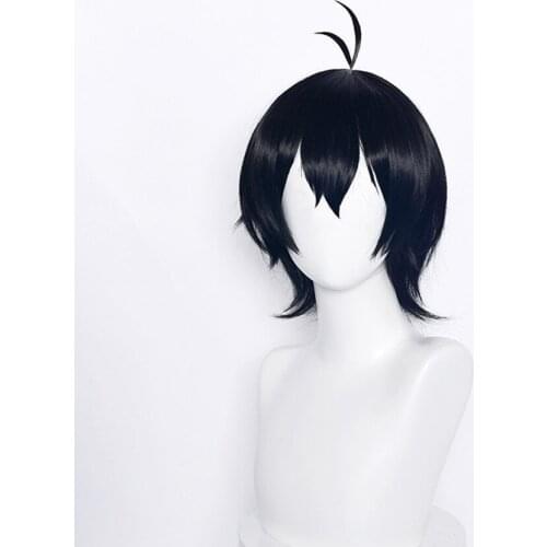 Anime SK8 the Infinity MIYA Cosplay Wig Men Short Black Hair Headwear with Free Hairnet