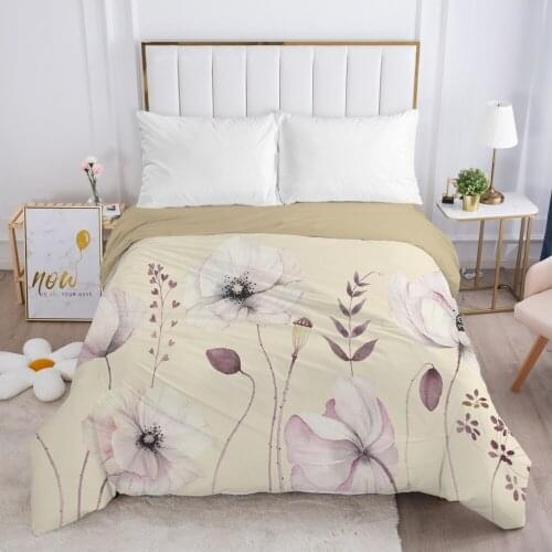 Duvet cover Quilt/Blanket/Comfortable Case Luxury Bedding 140x200 150x200 240x220 240x260 for Home 3D Print Flowers Camel color