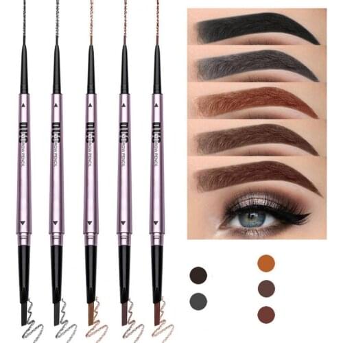 Eyebrow Liner Double-head Rotating Ultra-fine 3D Eyebrow Pencil Portable Waterproof Long-lasting Eyebrow Pen Korean Cosmetics