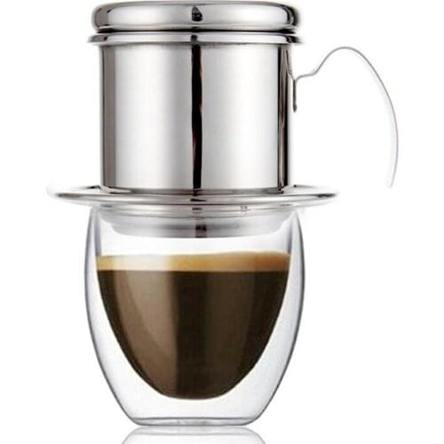 Coffee Filter Press, Stainless Steel Vietnamese Coffee Filter Set Best Coffee Dripper for Home/Kitchen/Office/Outdoor