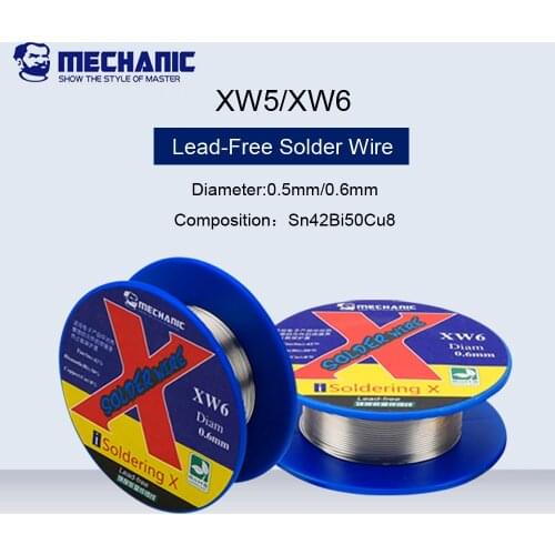 MECHANIC 0.5mm/0.6mm Lead-Free Solder Wire Low Temperature Welding Wire Sn42Bi50Cu8 For iPhone X/XS/XR/Xs MAX Special Tin Line
