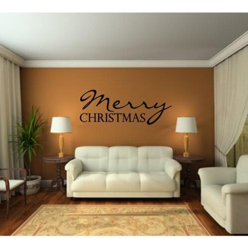 Merry Christmas Quotes Vinyl Wall Decals Happy New Year Home Decor Bedroom Decoration Wall Stickers Mural Vinilos Paredes S-1