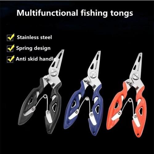 Stainless Steel Curved Mouth Fishing Tongs Multi-Functional Road Sub Tongs Fishing Scissors Fishing Line Scissors Hook Pliers