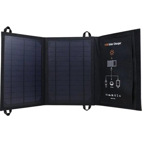Xionel 5V 11W Solar Charge Monocrystalline Solar Cell Foldable Outdoor Solar Power Charger Panels Usb Ports for Iphone for Ipad