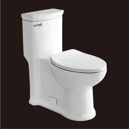 2019 hot sales water closet one-piece toilet S-trap toilets with PVC adaptor PP soft close seat AST364 UPC certificate