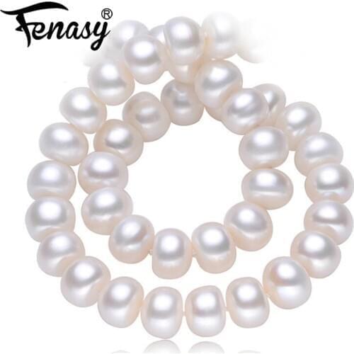 FENASY Pearl Jewelry,natural pearl necklace 8-9mm, Button design for women CLASSIC Necklace choker necklace Christmas gift