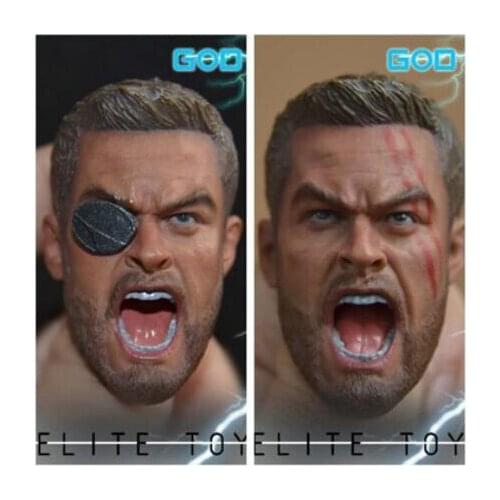 1/6 Male Carving Model God of Thunder Head Sculpt Battle Damaged Action Figure Doll F 12"Collectible Doll Toys Accessories