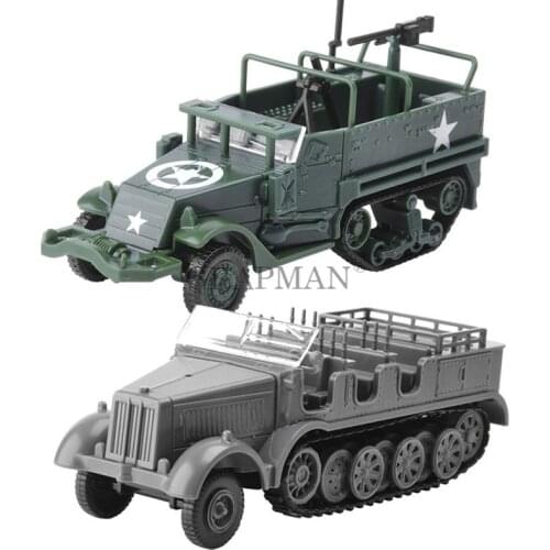 1/72 USA M3 Half-track Armored Personnel Carrier Plastic Assembled Tractor Military Vehicle 4D Model Kit Toy for Children