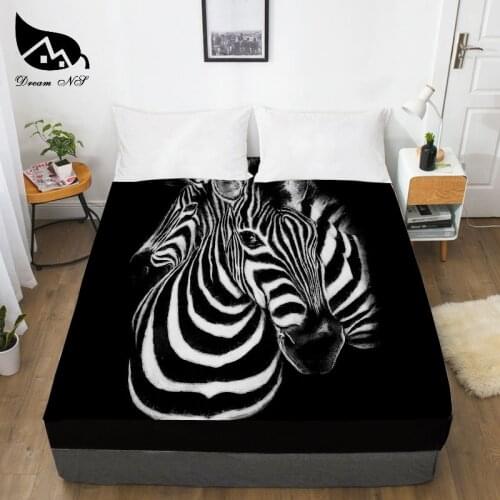Dream NS Hand Drawing Black and White Zebra Dress Up Bedroom Home Textile Sheets 3D Print Running Horse Bettlaken 1PCS