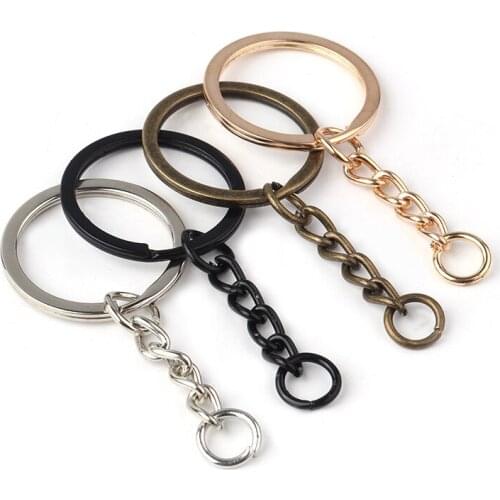10pcs/lot Plated Gold Silver Metal Blank Keyring Keychain Split Ring Keyfob Key Holder Rings Women Men DIY Key Chain Accessories