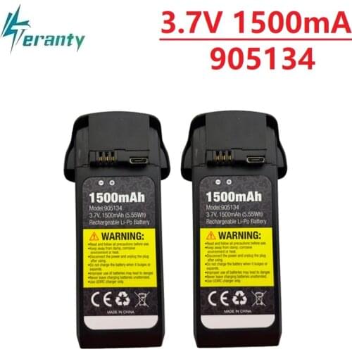 2PCS/SET 3.7V 1500mah 5.55wh Lithium Battery for UDIRC U52G D50 Drone for RC Quadcopter Helicopter Parts Drone Battery 905134