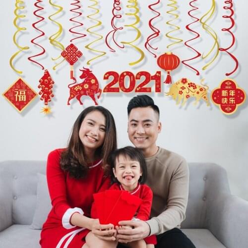 2021 New Year Traditional the Spring Festival Party Favor Chinese Culture Firecracke Chinese Knot Hanging Swirl Party Decoration