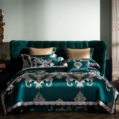 Luxury European Style High Precision Brocade Bedding Set High Embroidery Duvit Cover Sheet Pillowcase King Queen 4/6/8 PCS