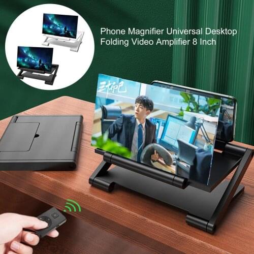 8 Inch Mobile Phone Screen Amplifier Projector HD Video Amplifier Stand Bracket Movie Game Magnifying Folding Phone Desk Holder