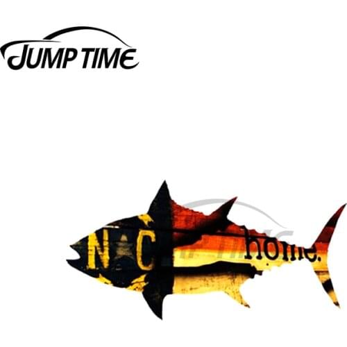 JumpTime 13 x3.6cm Tuna North Carolina Fishing Personality Creative Car Stickers Repair Decal Graffiti Sticker Laptop Decoration
