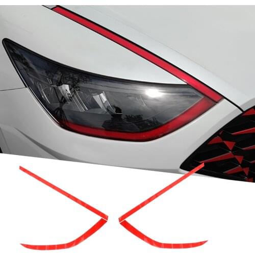 Car Red Front DRL Daytime Running Light Decoration Fit For Hyundai Sonata DN8 2020 2021 PVC Styling