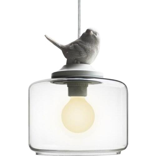 Design Nordic Resin Birds Pendant Lights Animals Restaurant Bar Childrens Room Balcony Study Bedroom Single Glass Lamp Fixtures