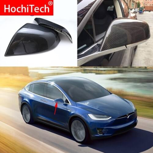 For Tesla Model x 100D 75D 90D p90D 2016 2017 2018 100% Real Carbon Fiber Rear View Mirror Cover Side Mirror Caps car styling