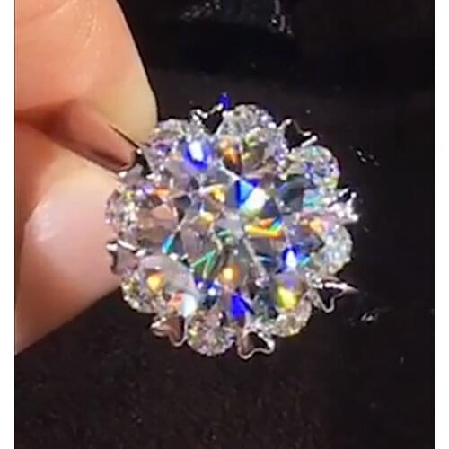 18K Au750 White Gold Women Ring Moissanite Diamonds 1 2 3 4 5 Carat Round Heart Wedding Party Engagement Anniversary Ring