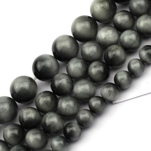 Round hawk eye GEM stone beads natural stone beads DIY loose beads for jewelry making strand 15" wholesale