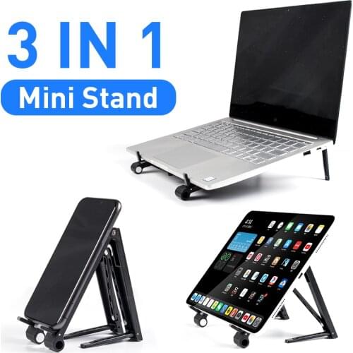 Mini Laptop Holder Adjustable Portable Phone Stand Support 3in1 Notebook Stand Holder For Macbook iPhone ipad